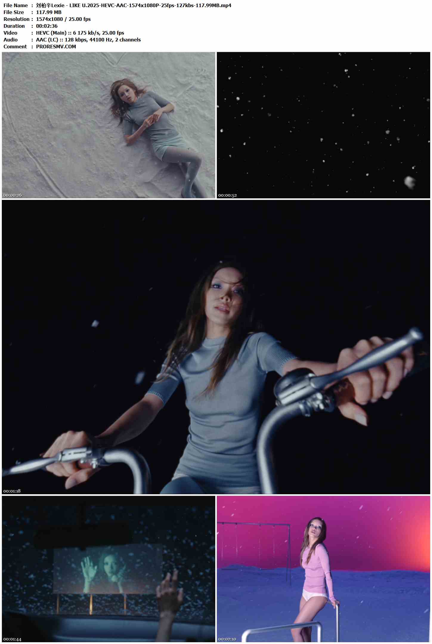 刘柏辛Lexie - LIKE U.2025-HEVC-AAC-1574x1080P-25fps-127kbs-117.99MB官方MV_高清MV